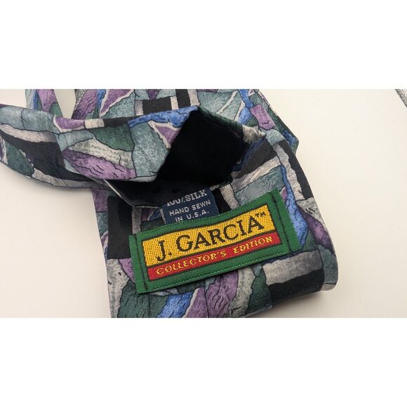 J. Garcia Collector’s Edition Silk Tie Hand Sewn USA Abstract Geometric - Picture 3 of 3